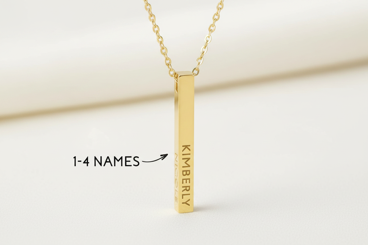 Personalized Mother Necklace - Single Chain Vertical